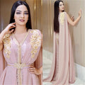 V-Neck Chiffon Prom Dresses Sequins Princess Long Evening Party Dress